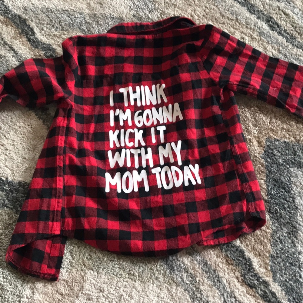 Kick it with mom flannel unisex